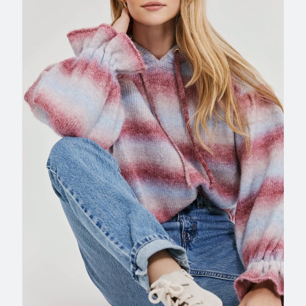 Something Navy Ombre Striped Hoodie in Blue Combo - Picture 4 of 9